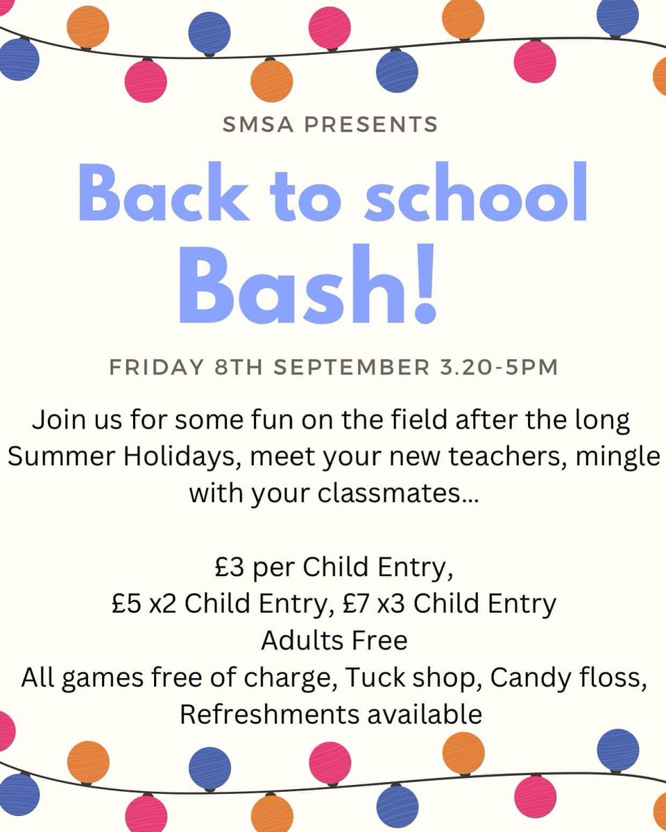 The perfect way to round off our first week back! Looking forward to seeing you all there.