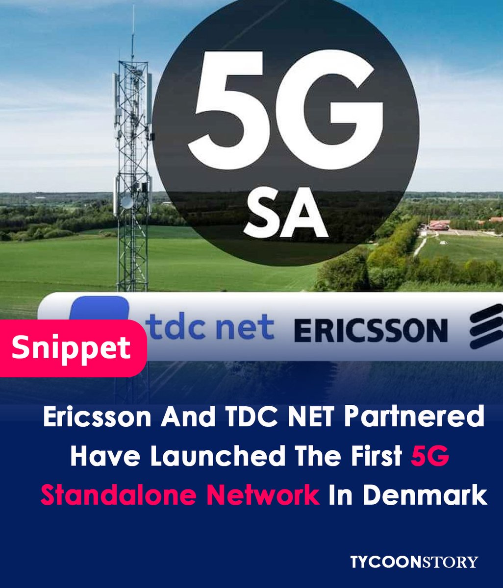 TycoonStoryCo's tweet photo. First 5g Standalone Network Launched In Denmark By Ericsson And Tdc Net
#5GStandalone #TDCNET #Ericsson #Denmark #5G #Technology #Innovation #Connectivity #Speed #internet #energy #standalone #manufacturing #connectivity #ericsson @ericsson @TDCGrp https://t.co/ONVrt6cR5c