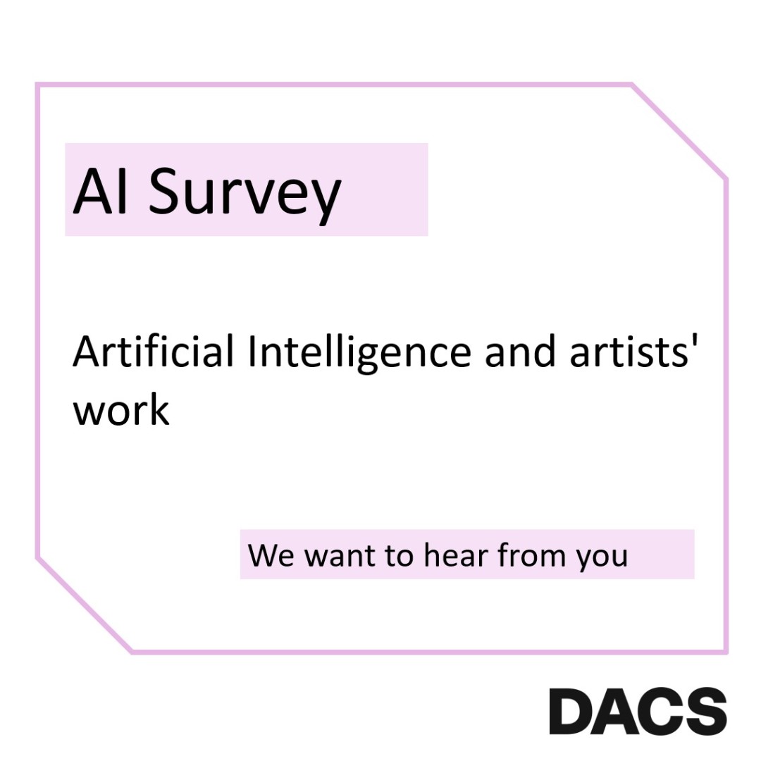 📣 Your opinion matters! DACS is conducting a survey on the impact of Artificial Intelligence in artists' work, and we want to hear from artists and estates: 📅Deadline to complete: 2 October, 2023 surveymonkey.co.uk/r/DACSAISurvey