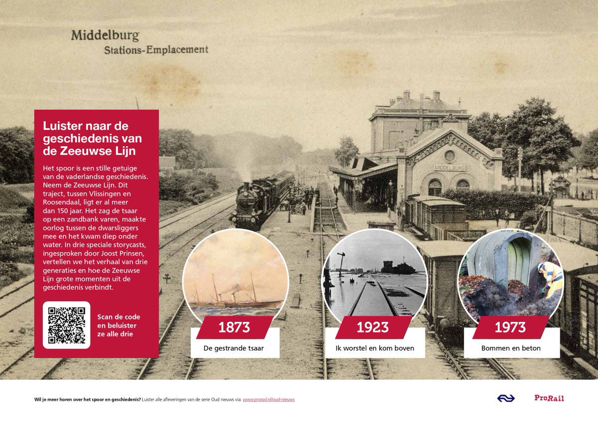 Morgen viert de NS het 150 jarig bestaan van de Zeeuwse lijn Vlissingen-Roosendaal. Reis met korting heen en weer over de Zeeuwse lijn en bezoek activiteiten op de verschillende stations. Meer info -> bit.ly/3P8gg0n

#150jaar #ZeeuwseLijn