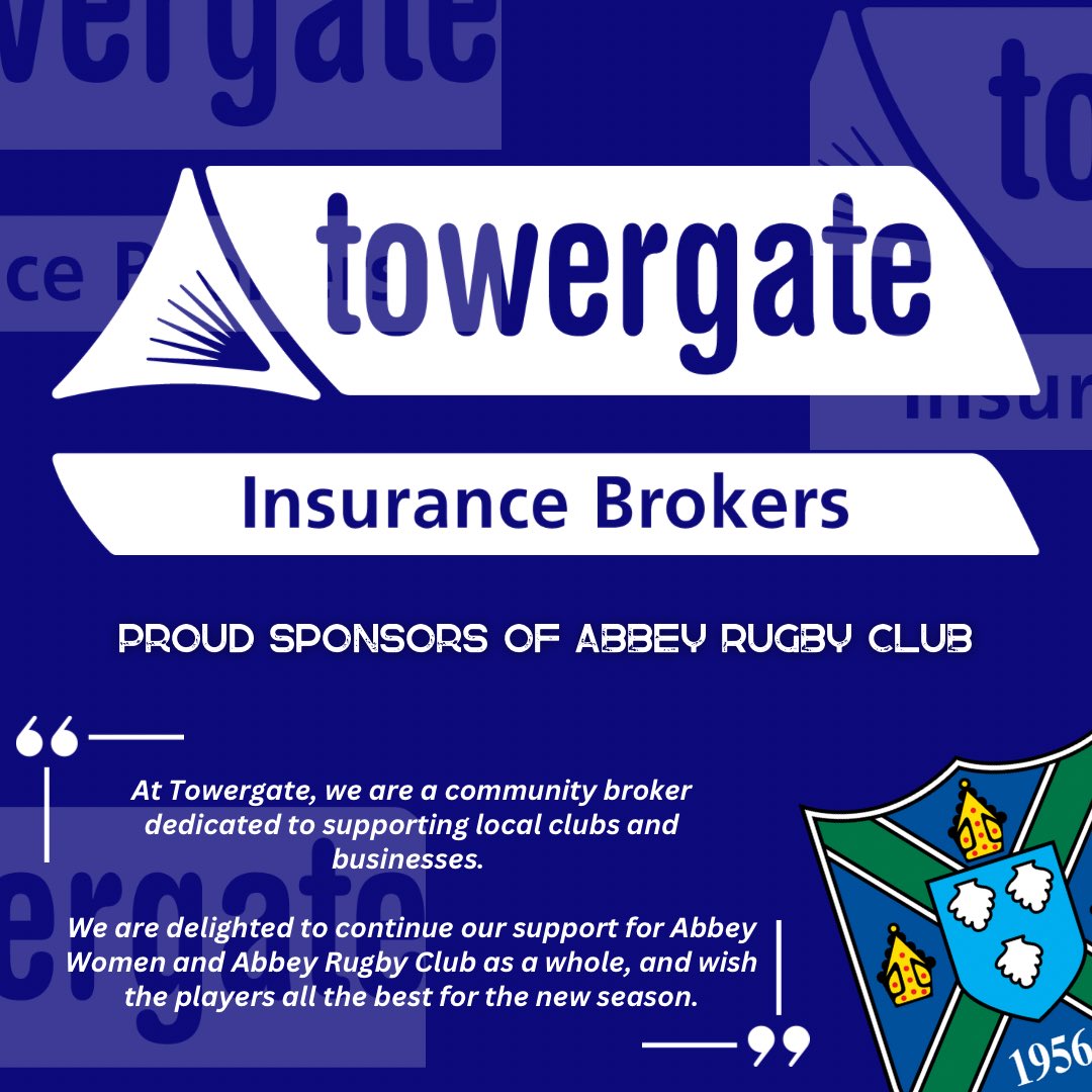 AbbeyRugbyClub's tweet photo. Abbey RFC 🤝 @Towergate 

Announcing another Club Sponsor for the 2023/24 season!

Towergate continue their sponsorship of @abbeyrfcwomen with their logo displayed proudly on the Women’s shirt sleeves.

#AbbeyRFC #ClubSponsor https://t.co/EOTv1nUU6V