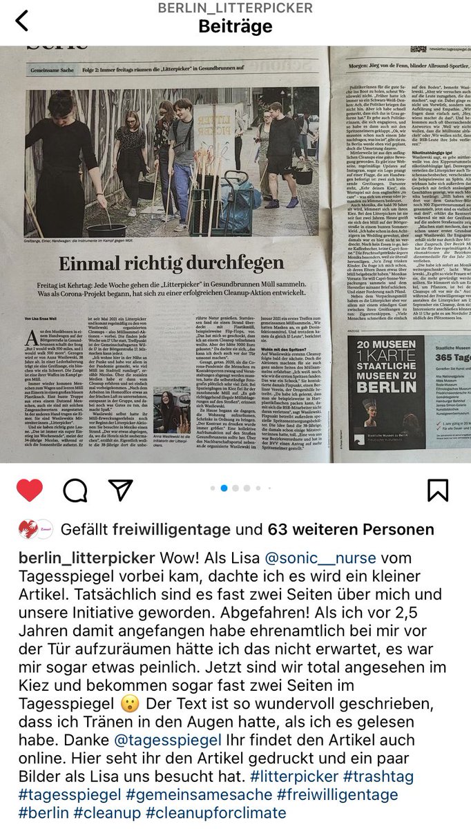 cora_vb's tweet photo. 2/2 How it‘s going 📰 #ehrenamt @freiwilligentag #freiwilligentage https://t.co/dtMuB15i0B