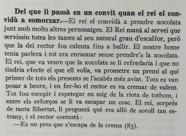 cultpopular_cat's tweet photo. Del que li passà en un convit quan el rei el convidà a esmorzar #elRectoresPopular #Rector400 @AnyRector @amades_acja https://t.co/SBiAbi438I