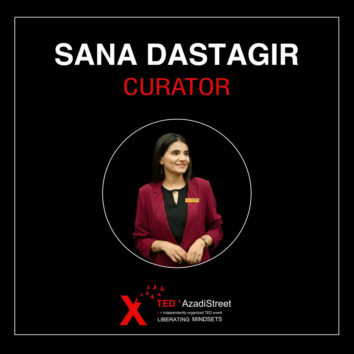 tedxazadistreet's tweet photo. Introducing Sana Dastagir as Our Curator! With her vision and passion, Sana is leading the charge to curate an unforgettable event TEDxAzadiStreet 3.0. Get ready for a journey of ideas and inspiration like never before!
#TEDxAzadiStreet #SanaDastagir #tedevents https://t.co/lzQ9KXYt8u