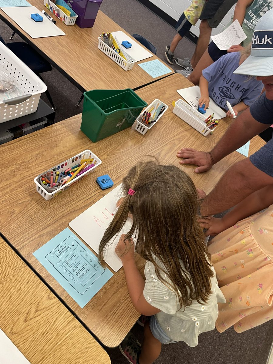 VaughanKinder's tweet photo. Our Kinders loved showing off our new skills to our families at Open House and setting goals for the year! #soaron https://t.co/sXhGTmQCPC