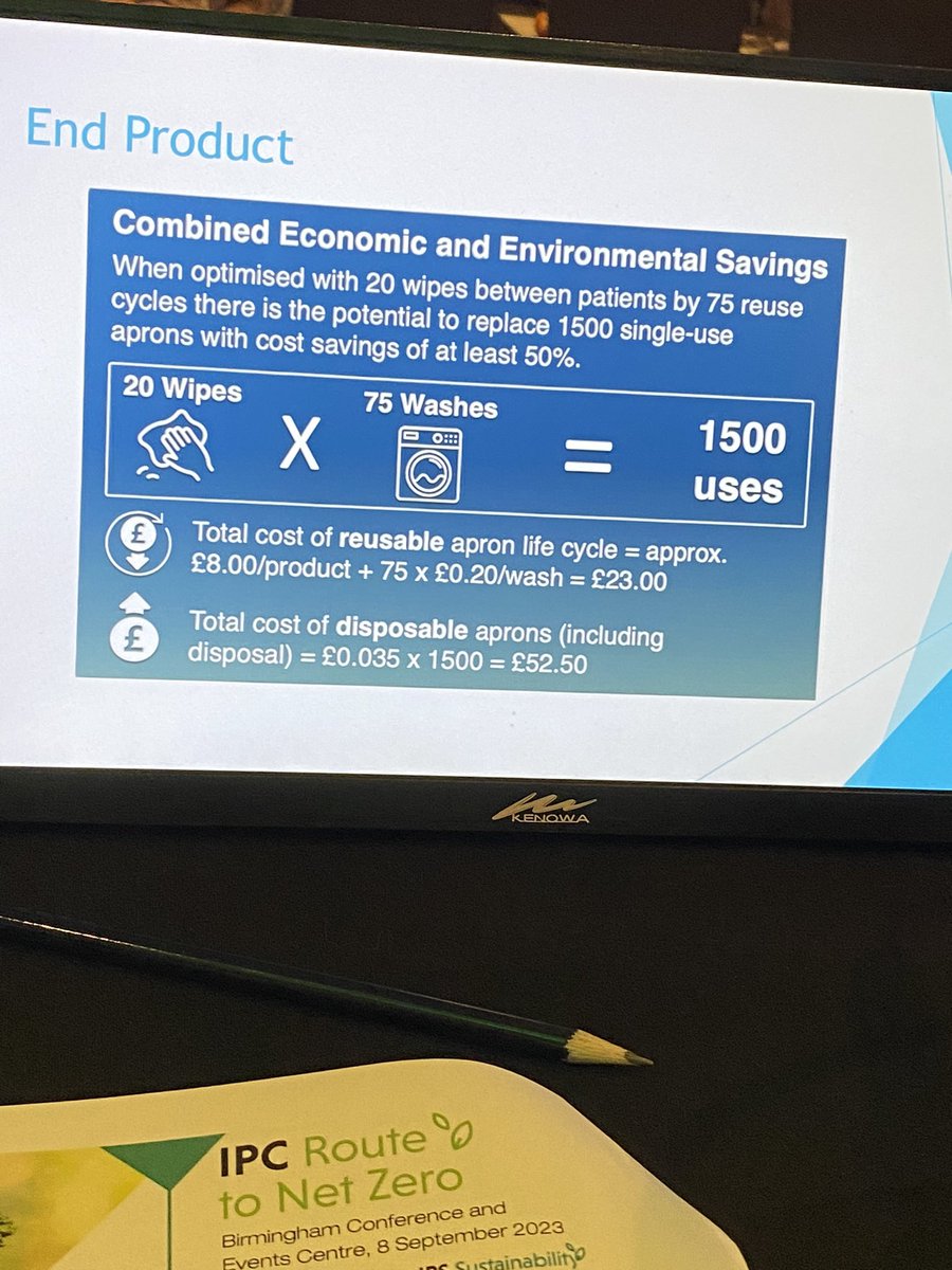 Brilliant project presented by Joanne Taylor about introducing reusable aprons and theatre drapes at Cornwall. This great work needs to be rolled out nationally! @IPS_Infection #IPCNetZero