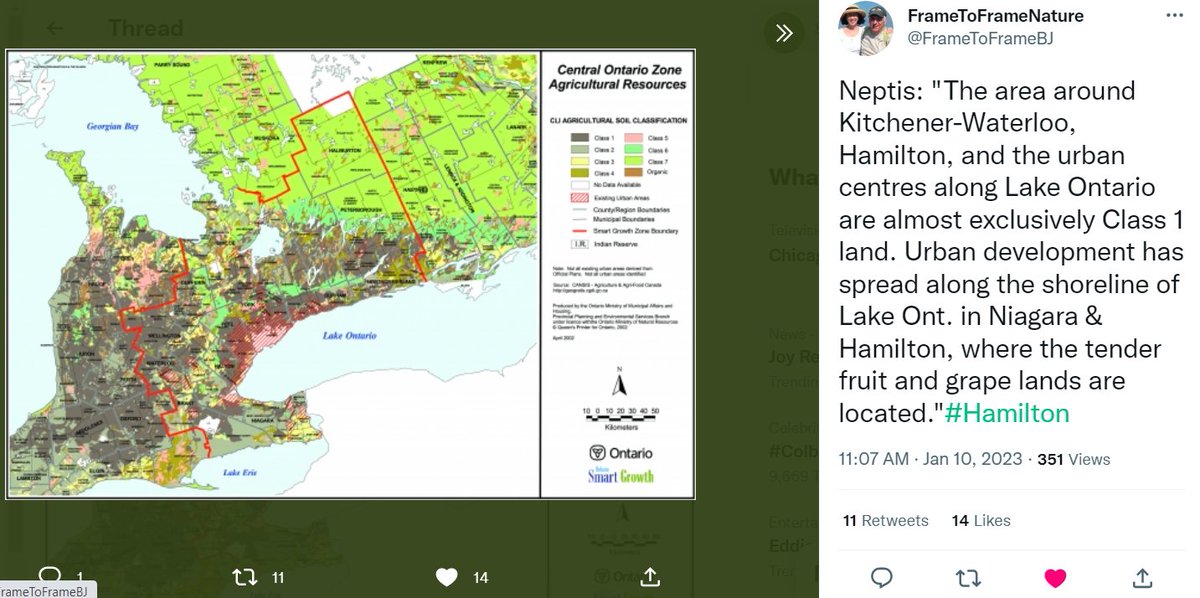<a href="/jen_keesmaat/">Jennifer Keesmaat</a> The #Greenbelt and its wetlands are vital for flood control for #GTHA municipalities, pollution filtration for clean water, biodiversity esp migratory species, &amp; Class I soil farmland for our food security.
Most of Ontario is Canadian Shield. Let Ford's developers build up there.