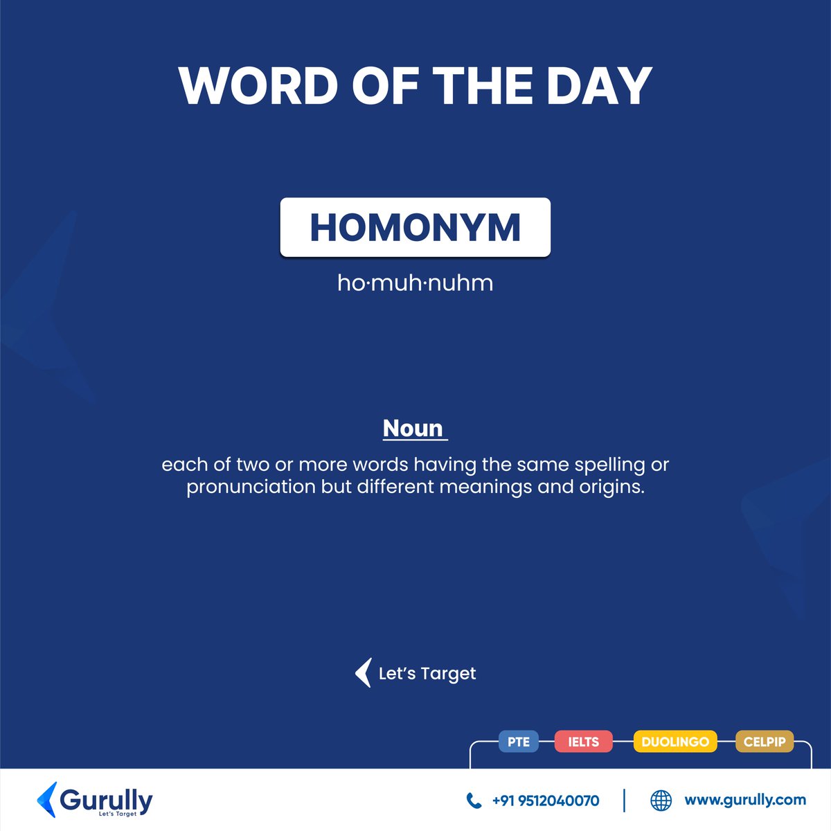 gurullyofficial's tweet photo. ๐Gurullyโs Word of the Day: Homonym๐
Homonyms might seem identical, but they carry diverse meanings and histories. Watch out for these words twins!
#WordOfTheDay #homonym #homonyms #LanguageLearning #Vocabulary #letstarget #Gurully #GurullyPracticePlatform https://t.co/7K3T5oFLTn