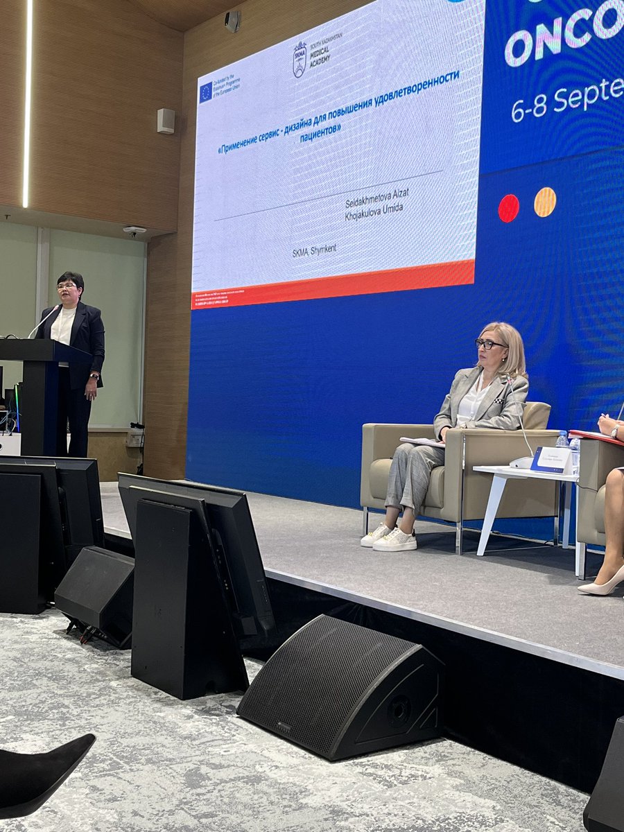 ProInCa_Nursing's tweet photo. Aizhat Seidakhmetova from SKMA presenting about service design during the  Central Asian Oncology Week conference 
#Kazakhstan #nursing https://t.co/bftPCm9DQx