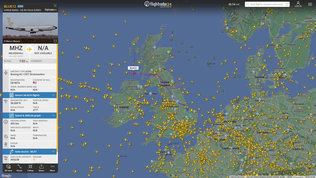 AIYeyENGDdJkjTr's tweet image. Sept. 8, 2023 
#RAF Mildenhall #171st Air Refueling Wing, Pittsburgh

#BLUE12 #AE0238 USAF KC-135T Stratotanker