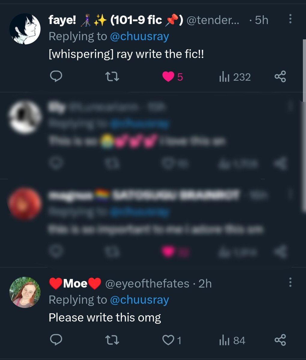 chuusray's tweet image. I think they want a fic not sure tho idk...