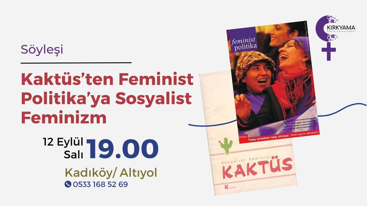 Salı buluşmalarımız devam ediyor 😍 'Kaktüs'ten Feminist Politika'ya Sosyalist Feminizm' Okuma metni için iletişime geçebilirsiniz 📩