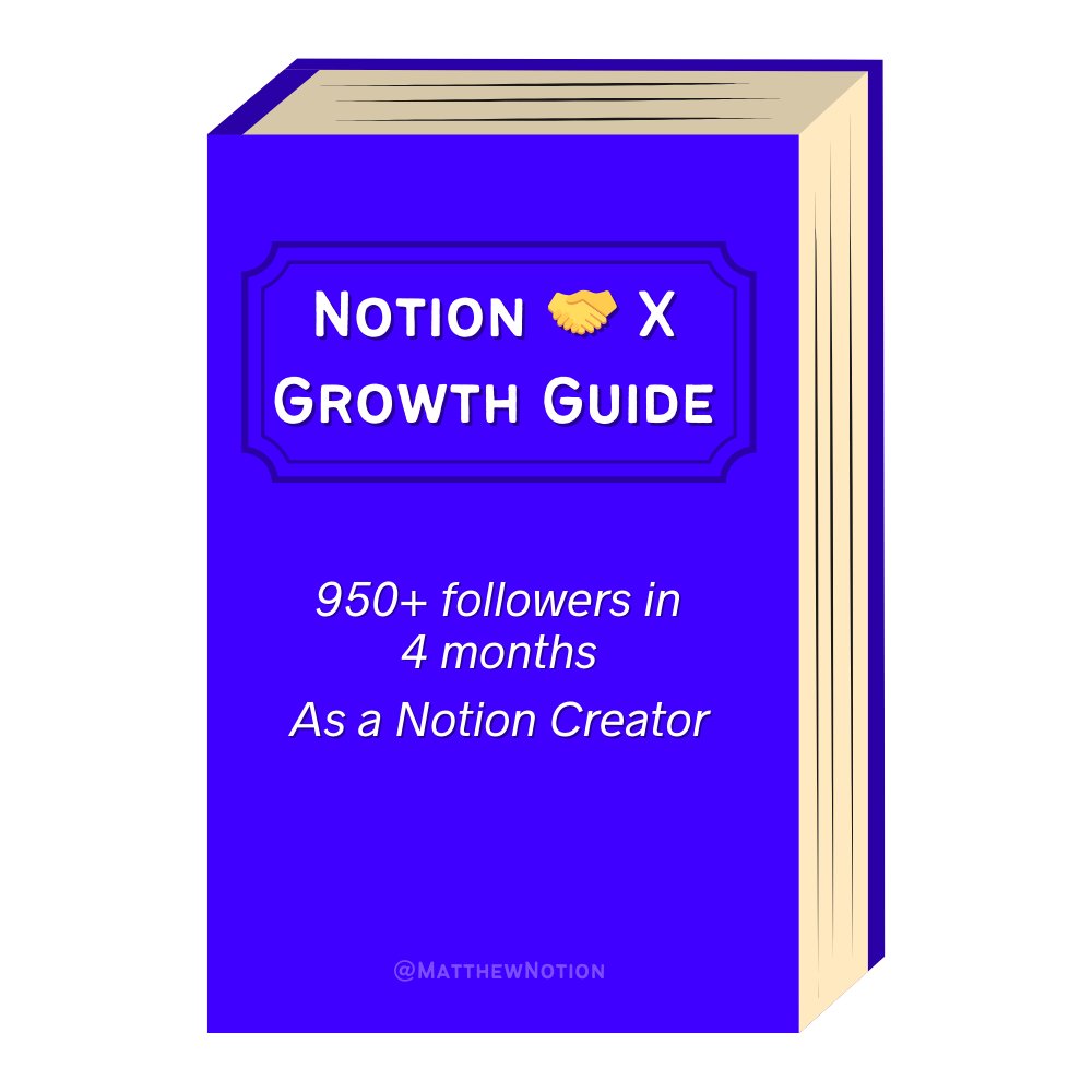 Struggling to grow on X?

I’ve gained almost 1000 followers in 4 months.

Now sharing all my experience on how I did it.

In Notion 🤝 X Growth Guide.

It’s FREE for 48h.

To get it:

🔹Like
🔹Comment NotionX
🔹Follow me (so I can DM you)

RT is appreciated, but not needed.
