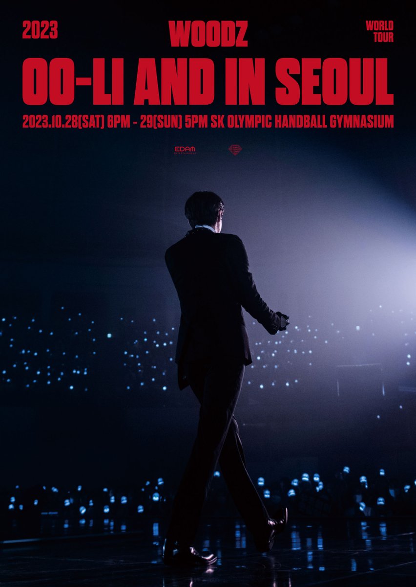 끊임없이 이어지는 우리의 순간들,
2023 WOODZ World Tour ‘OO-LI and’

【2023 WOODZ World Tour 'OO-LI and' in Seoul】

📆 2023.10.28 (SAT) 6PM / 2023.10.29 (SUN) 5PM
📍 SK핸드볼경기장
➫ 팬클럽 선예매 : 2023.09.19 (TUE) 8PM
➫ 일반 예매 : 2023.09.21 (THU) 8PM
🔗