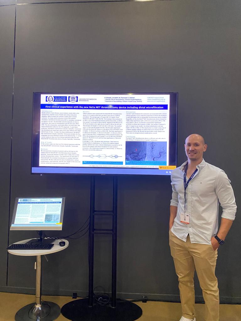 🎉We had a fabulous time at #ESMINT2023, celebrating 5 years of #1stPassSuccess w/ #NeVa & sharing #NeVaNET, the only stent retriever w/ clot micro-filtration. Thanks to organizers & clinicians dedicated to improving #stroke outcomes. Excited for #ESMINT2024! More➡️@Diane_Demet