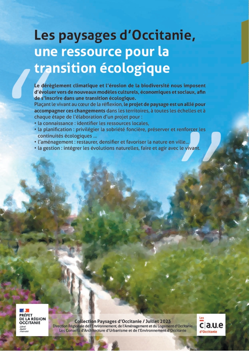 Cette quatrième plaquette de la collection "les paysages d’Occitanie" aborde les liens entre la démarche paysagère et la biodiversité, dans la perspective d’accompagner les changements liés aux bouleversements écologique et climatique. A retrouver ici :
…citanie.developpement-durable.gouv.fr/les-paysages-d…