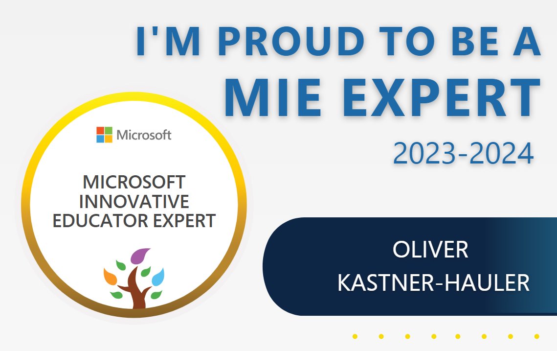I am very excited to be selected again as an MIE Expert for 2023-2024 #MicrosoftEDU #MIEExpert  #phnoe thx <a href="/MsftBildung/">Microsoft Bildung</a>  <a href="/MicrosoftEDU/">Microsoft Education</a>