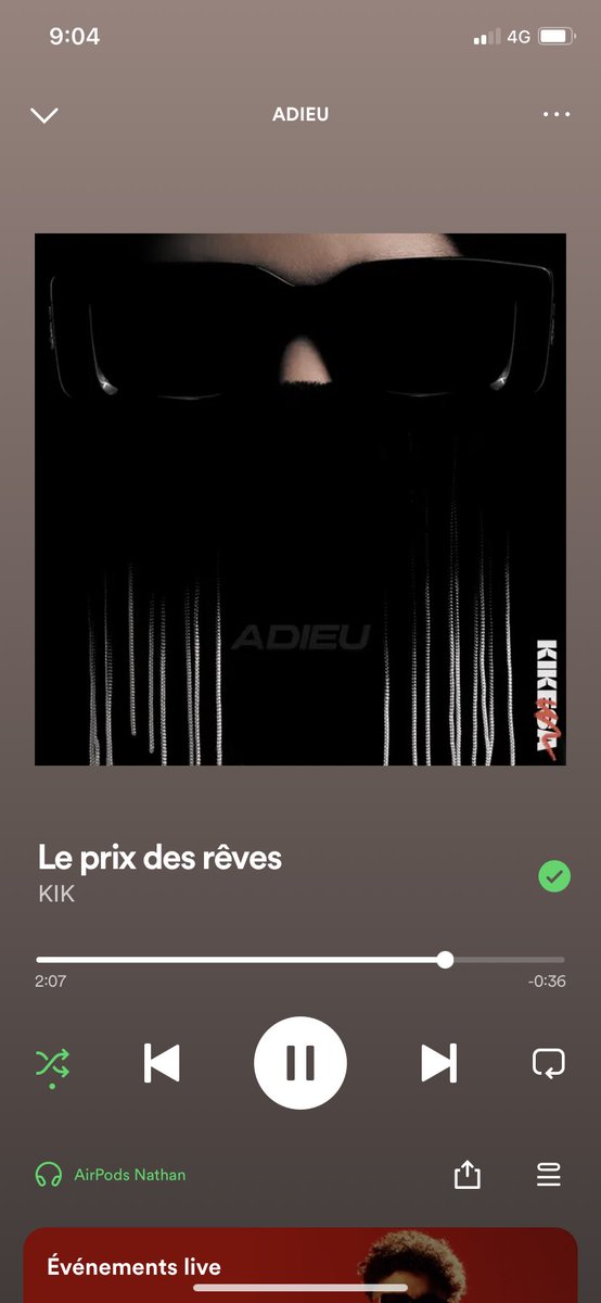 EbnerNathan's tweet photo. Le banger de l’album !!! #Adieu @KikesaOff https://t.co/6jTkaKt5DA