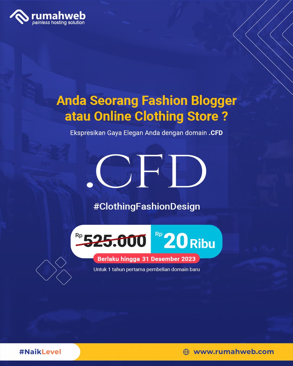 rumahwebtweet's tweet photo. Warga RW bersiaplah untuk tampil beda di dunia online!

Gunakan domain .CFD, .CYOU, .BOND, dan .ICU dengan harga promo melalui link berikut: https://t.co/na5LjlhXux

#NaikLevel #Rumahweb #CYOU #CFD #BOND #ICU #DomainMurah #domainsale #PromoDomain #DomainKeren #domain https://t.co/8F6KRHv3Jn
