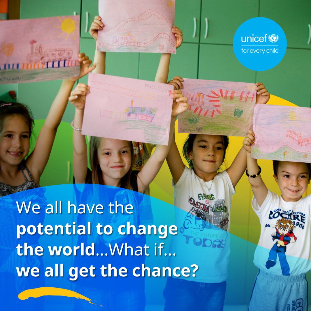 unicefturk's tweet photo. What if all children had access to a quality education.

Children are our future...
👩‍🦰leaders
👨‍🏫teachers
👩‍⚕️health care workers
🧑‍🔬innovators
👩‍🎨artists
👩‍🚀dreamers
... we need to invest in them! 

#LetsGetLearning https://t.co/sEqpfHPml9