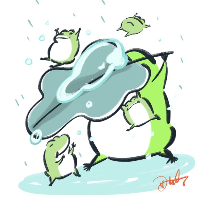 「frog rain」 illustration images(Latest)