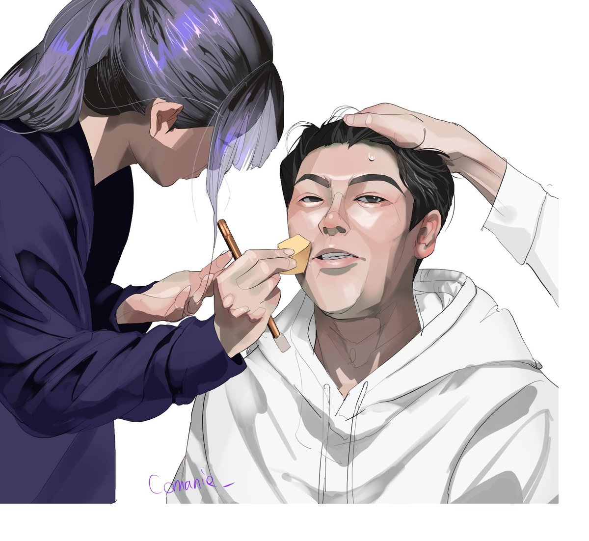 「モ…さん皆の女神なんよな…」|コマニー※バイオ🍇ネタバレのイラスト