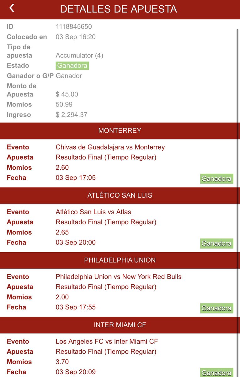 Parlay del fin de semana 🔥✅