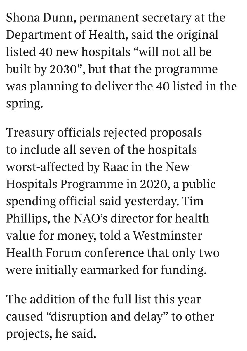 Shock horror - the 40 new hospitals WON'T be built by 2030 says <a href="/DHSCgovuk/">Department of Health and Social Care</a> perm sec: