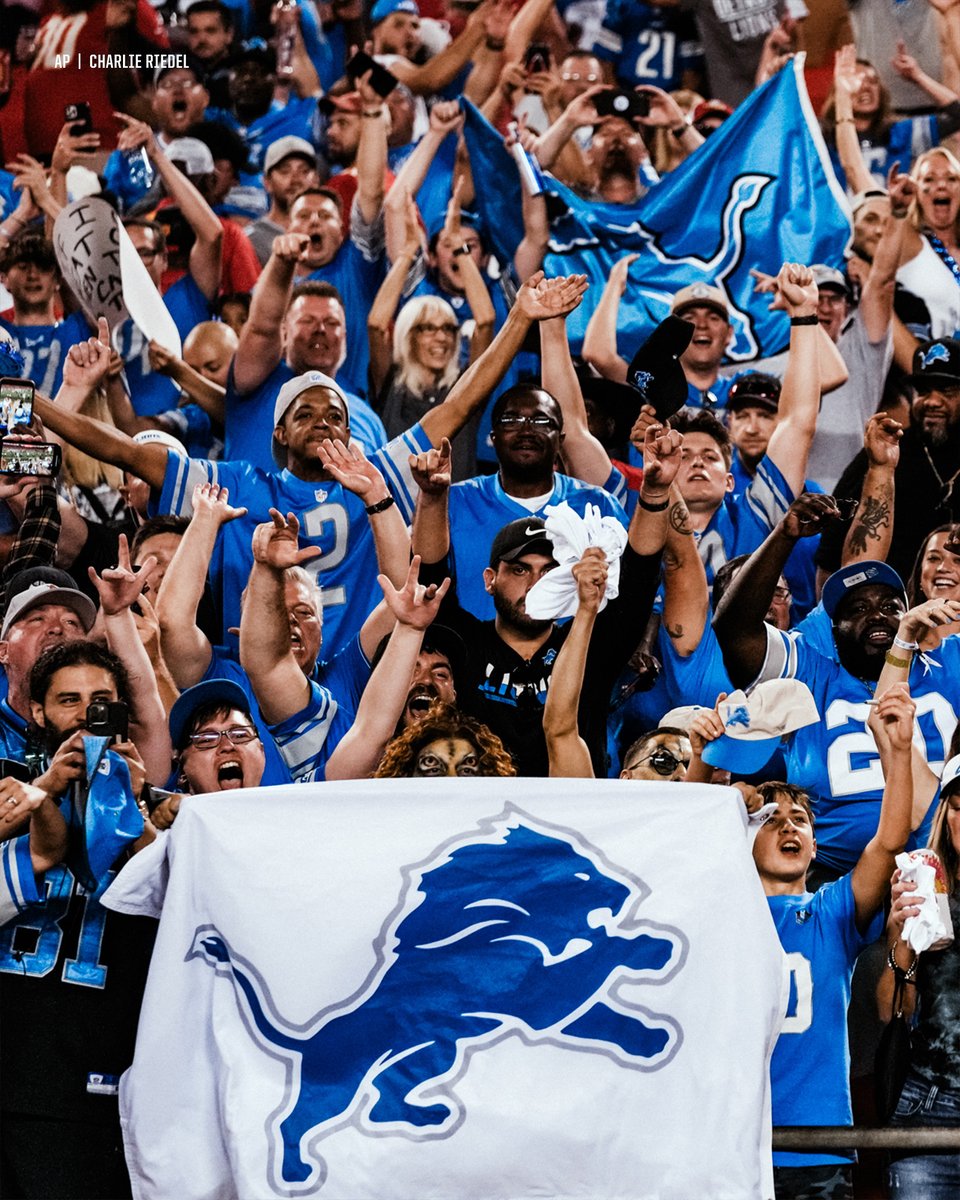 Detroit Lions (@lions) on Twitter photo If y'all were like this on the road, imagine what <a href="/fordfield/">Ford Field</a> will be like next Sunday...whew... If y'all were like this on the road, imagine what <a href="/fordfield/">Ford Field</a> will be like next Sunday...whew...