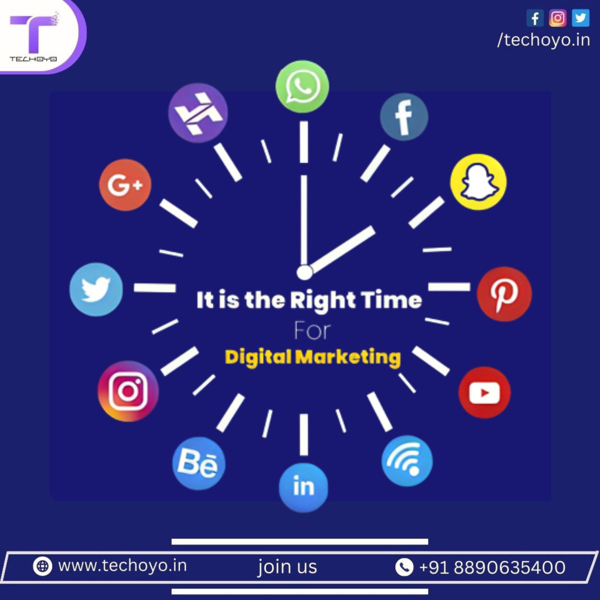 TechoyoIn's tweet image. ⏰ It&apos;s Time to Dive into Digital Marketing! ⚡️ Don&apos;t wait, seize the moment and conquer the digital landscape! 💻 #DigitalMarketingOpportunity

📞 Contact us at +91 8890 635 400
📧 Email: techoyo.in@gmail.com
🌐 Website: techoyo.in
#TECHOYO #seo #CRM #trend #experts