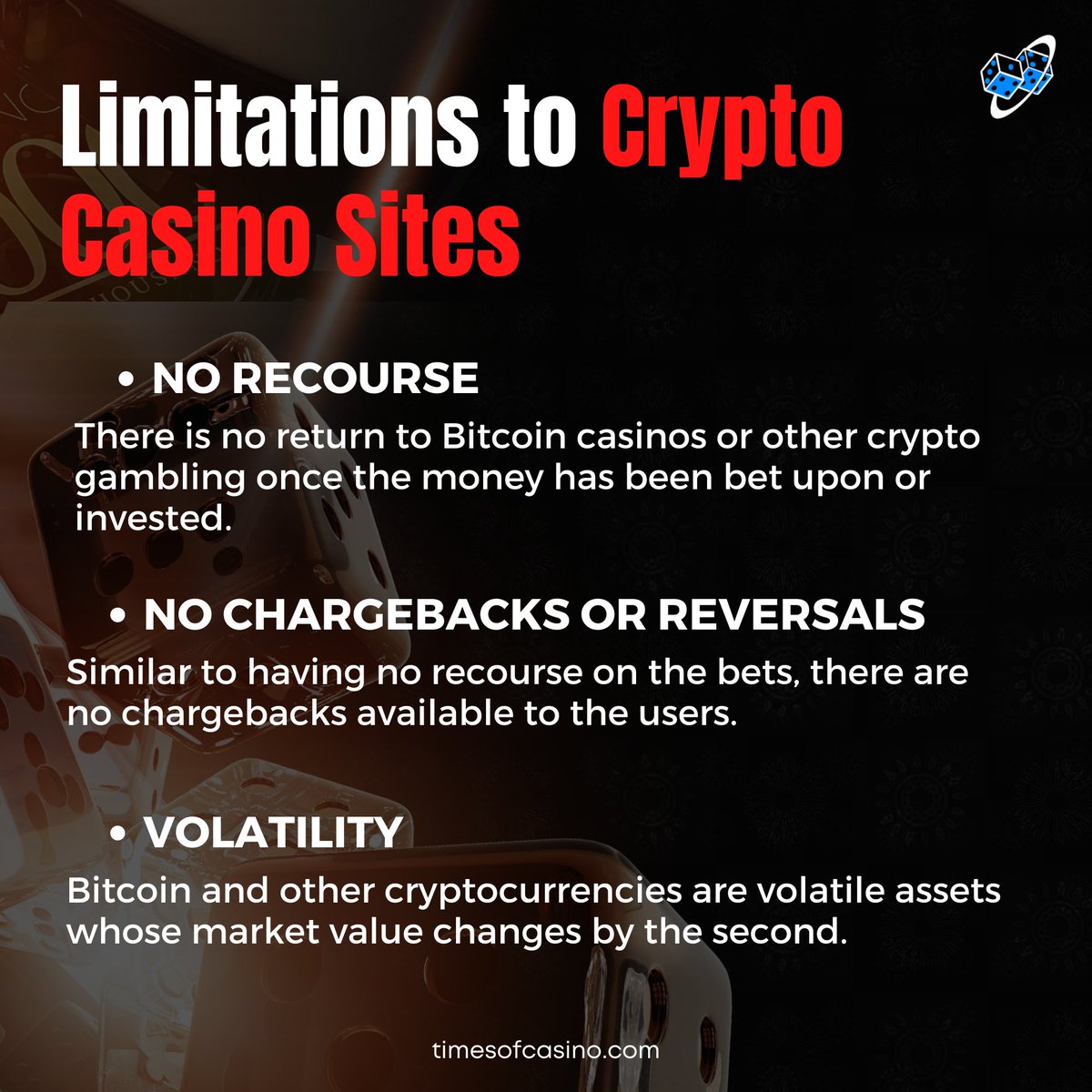 Times_of_Casino's tweet photo. These limitations must not be overlooked in the quest for a great gambling experience.
#crypto #gambling #cryptocasino #casinos #casinosites #casinosites #casinoworld #onlinecasino #bitcoincasino https://t.co/NbqVa8ZmXq