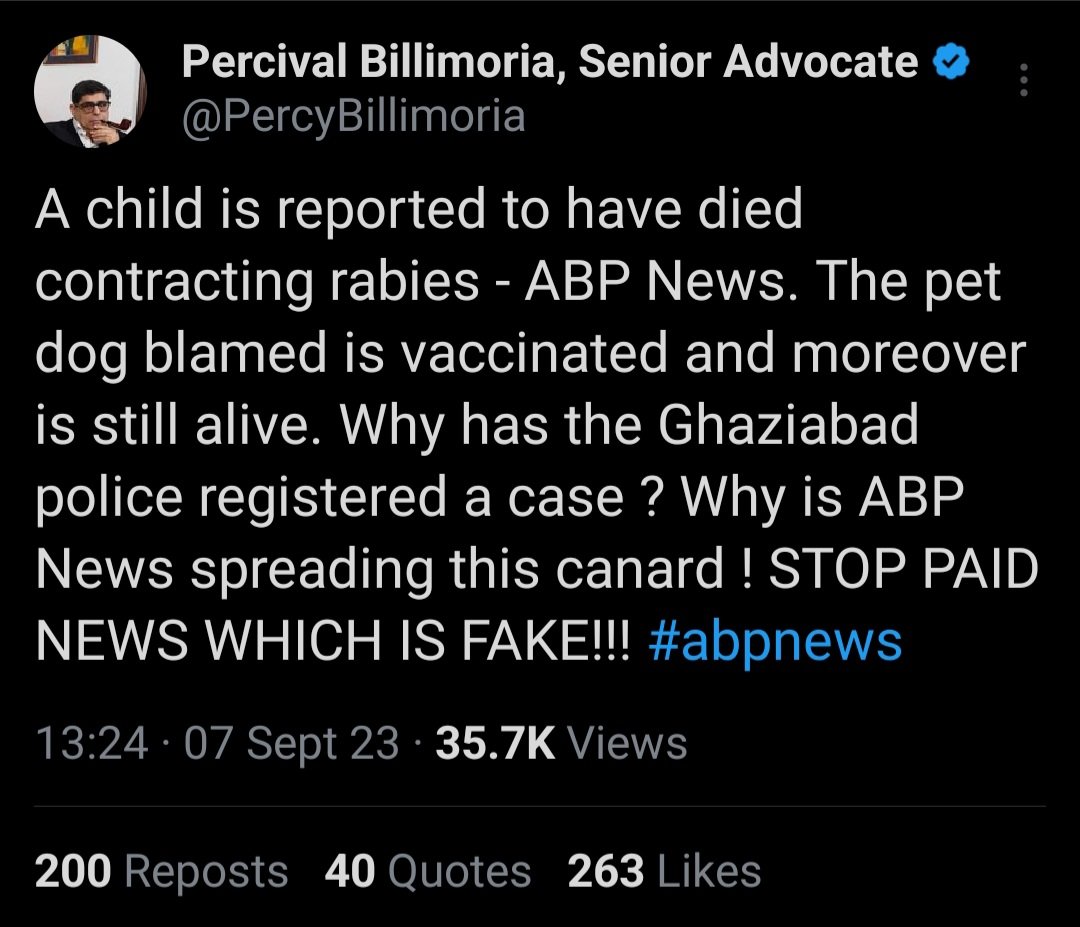 justdivyam's tweet photo. @theskindoctor13 It was a pet dog and was vaccinated. Please stop spreading fake news. https://t.co/CdfOMESzaM