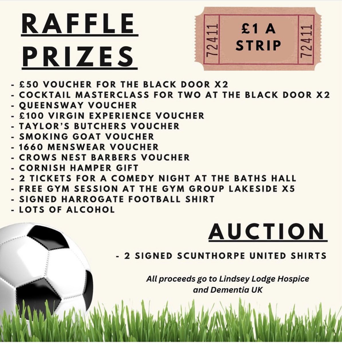 Fenwick1991's tweet image. 🚨TONIGHT!!🚨

Get yourselves down to Bottesford Town and contribute to a brilliant night!! Plenty of fantastic prizes to be won in our raffle so come down, buy a few tickets and have a few beers for 2 great blokes and 2 amazing charities !! ⚽️