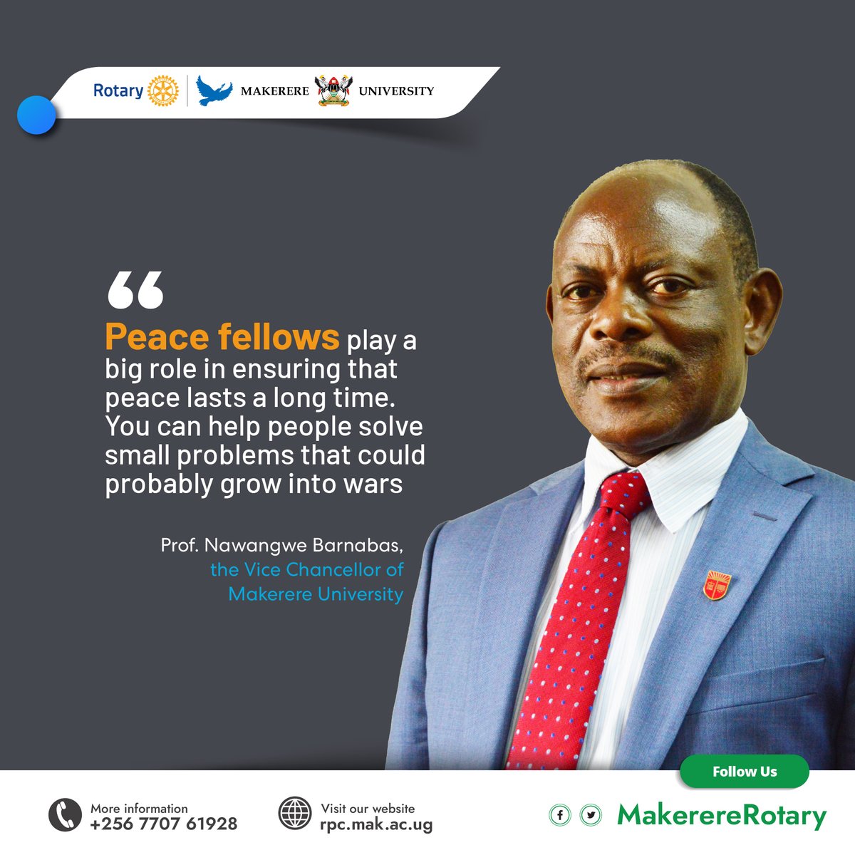 MakerereRotary's tweet photo. We have a thumbs up from the Vice Chancellor at @Makerere and we can only push on with our efforts from here. https://t.co/4u7ZCk8i30