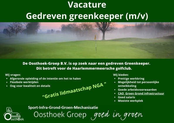 oosthoekgroep's tweet photo. Wil jij in het groen werken, check dan even deze vacature!
Weet u niet wat greenkeeper inhoud? Geen probleem, wij willen u alles leren/informeren wat deze job inhoud. https://t.co/6jhRFNk4t2