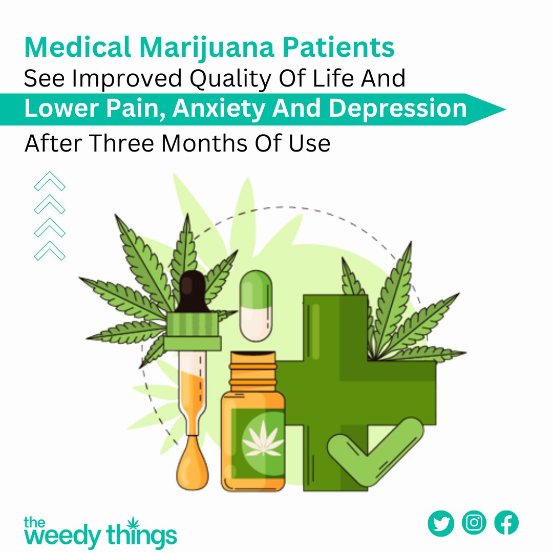 Unlocking a New Chapter: After three months of #medical #marijuana use, patients report higher #quality of life and reduced #pain, #anxiety, and #depression. Discover the healing power of cannabis today! 🌿💪 

#MedicalMarijuana #QualityOfLife #CannabisHealing #PainRelief