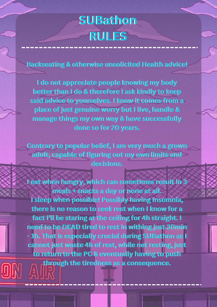 SUBathon RULES AND GOALS!!!!