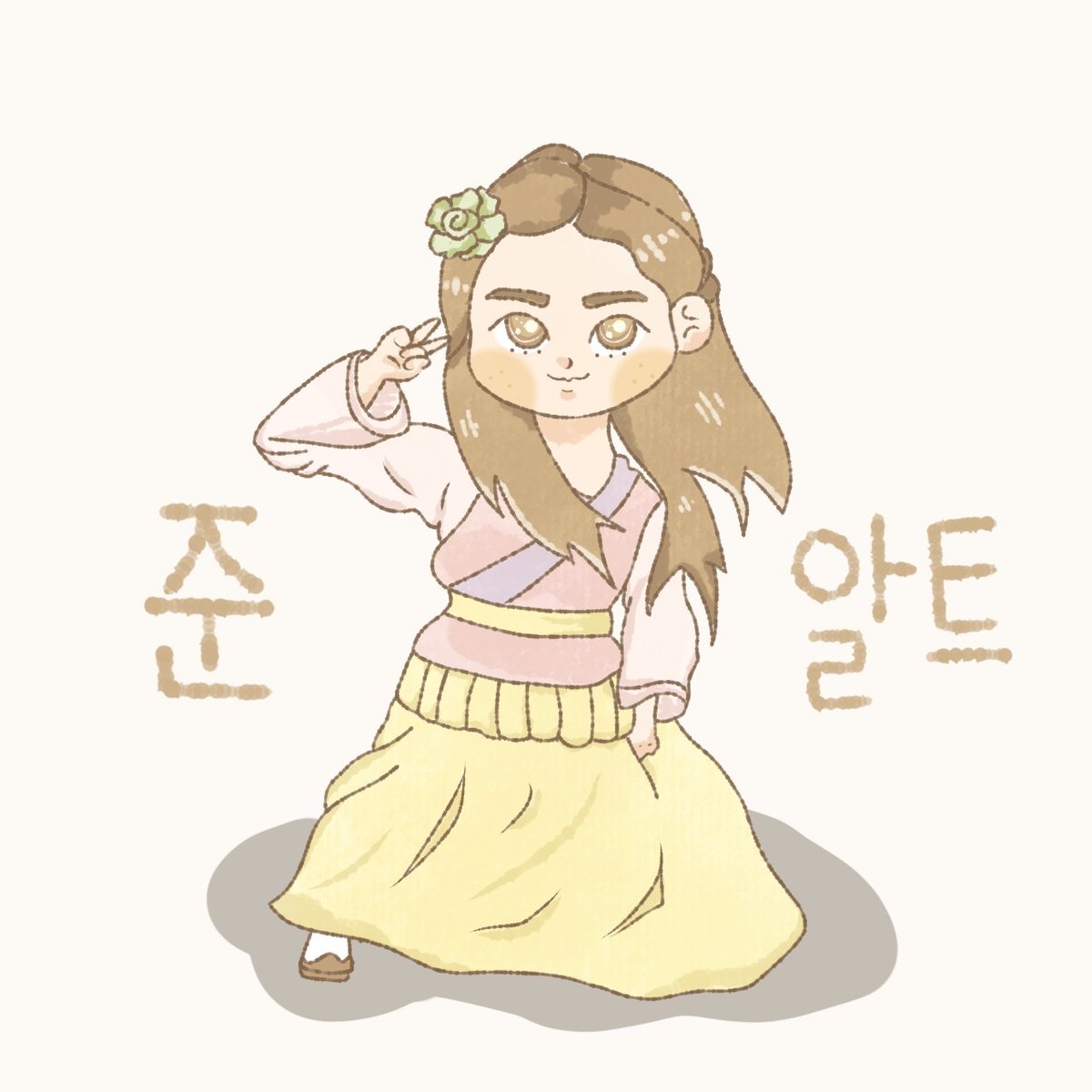 jjuuneu's tweet photo. —✧ FAN ART
🍄🌿Go Ara as Ah-ro from Hwarang.
#chibi #HWARANG #fanart #junart https://t.co/pyANOIXnbb