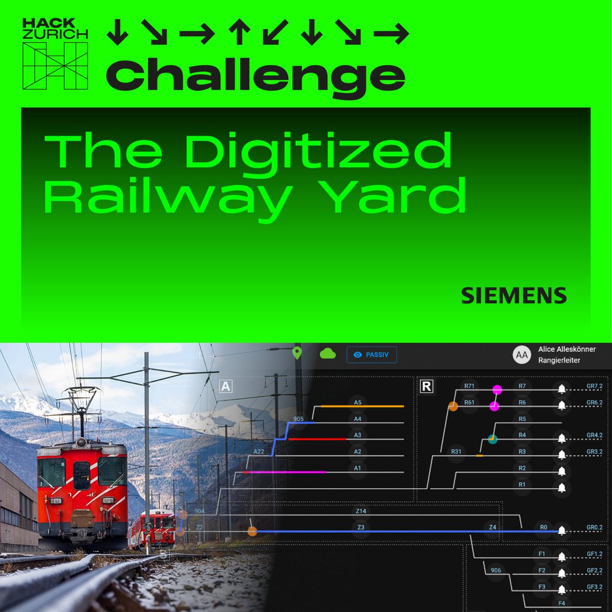 Natallia (@natallia_adz) on Twitter photo Calling all hackers - meet <a href="/SiemensMobility/">Siemens Mobility</a> at the <a href="/hackzurich/">HackZurich</a> workshop for the "The Digitized Railway Yard" challenge (#7). Dive into the digital #rail world and bring your visions to life on the rail tracks. #HackZurich2023
Watch the challenge video 👉 sie.ag/2TJYEJ Calling all hackers - meet <a href="/SiemensMobility/">Siemens Mobility</a> at the <a href="/hackzurich/">HackZurich</a> workshop for the "The Digitized Railway Yard" challenge (#7). Dive into the digital #rail world and bring your visions to life on the rail tracks. #HackZurich2023
Watch the challenge video 👉 sie.ag/2TJYEJ