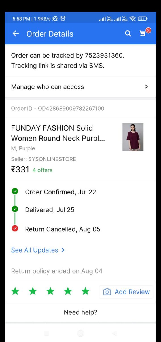 ShikhaR75253436's tweet photo. @flipkartsupport @Flipkart @_Kalyan_K @rishasingh227 @100greatRahul @Sumitsingh1091 @Shivoham_Rohit Dear team I alredy complain regarding this issue but still not resolve my product was picked up but refund was not initiated and your Flipkart team is denied to pickup.. https://t.co/ZX2CTxX9Oj