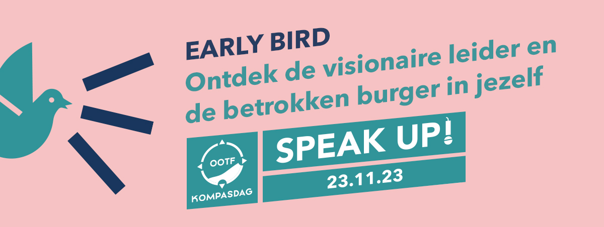 stpauwels's tweet image. Nu  het nieuwe verkiezingsjaar in zicht komt, helpt de OOTF Kompasdag:  Speak Up! op 23/11 verbinding te maken met je innerlijke politicus. Boek  je Early Bird tickets op bit.ly/45Gd3fB