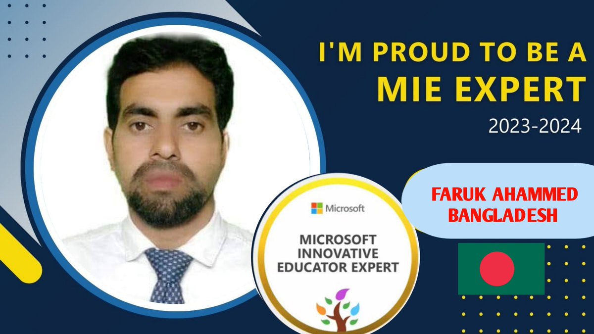 faruka1999's tweet photo. This year will be more "incredible" for me, I am so excited to be selected as an MIE EXPERT For 2023-2024. #MicrosoftEdu #MIEExpert #Skype2Learn #Bangladesh
@MicrosoftEDU@MicrosoftFlip@Kahoot https://t.co/um9TdzyolW
