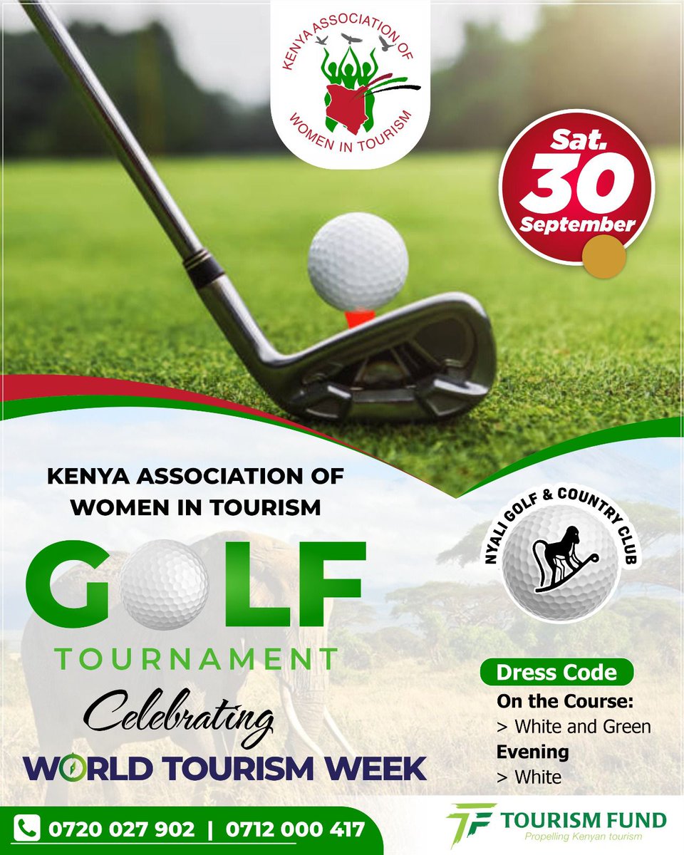 In conjunction with @TourismFund, our #001 County Chapter is thrilled to invite you to participate in the upcoming golf tournament - 30th September 2023. Join us as we blend the love for golf with the spirit of #WorldTourismDay 2023.
 #WTD23 #WomenInTourism #UpliftASister