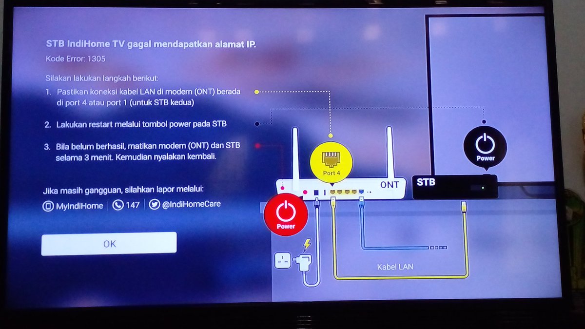 tobiowme's tweet photo. pas nonton TV selalu muncul ini dan juga ga bisa lihat channel tv. ini kenapa ya ka, solusi nya gimana? @IndiHomeCare https://t.co/HY0E6Mfqgu