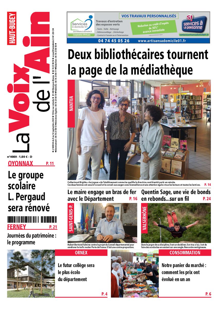 #VendrediLecture Dans <a href="/lavoixdelain/">La Voix de l'Ain</a> ce vendredi : Notre-Dame, lauréate du loto du patrimoine, #Ornex, futur collège le plus écolo du département, panier du marché, comment les prix ont évolué en un an, 7 M€ débloqué par la Région pour la filière avicole...