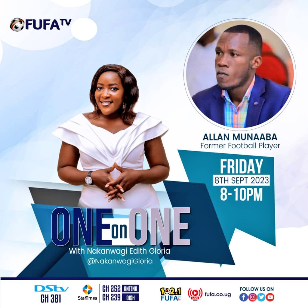 📢 Don't miss out on the exclusive journey of @AllanMunaaba on @fufatv1 #Oneon1 show tonight at 8PM! 🌟⚽ Tune in and witness the incredible story of this talented footballer. 📺  #Oneon1 #FootballJourney  
#HomeOfUgandanSport