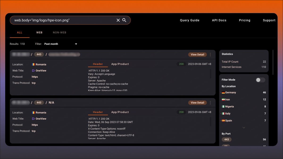 HunterMapping's tweet image. 🚨Alert🚨 CVE-2023-30908 #HPE #OneView Remote Authentication Bypass Vulnerability
🧷hunter.how/list?searchVal…

Dorks 👇👇👇
FOFA icon_hash=&quot;-1569311459&quot;
Shodan http.favicon.hash:-1569311459

Refer to 🆕
securityonline.info/cve-2023-30908…

#infosec #infosecurity #Infosys