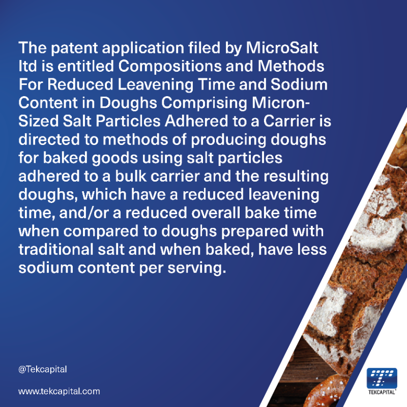 tekcapital's tweet photo. The description of the new patent filed by MicroSalt

#Health #Food #LowSodium #MicroSalt