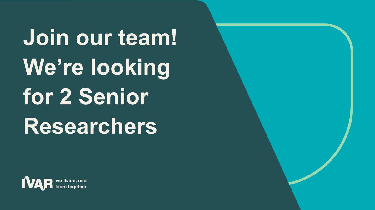 IVAR_UK's tweet photo. 🚀Job opportunity! We're looking for two Senior Researchers/Project Managers🚀

We're a small and friendly team who facilitate collaboration  &amp; learning 

Deadline Monday at 12:00 ⏬⏬⏬
https://t.co/CfxKxREUPJ 

Please share/RT! https://t.co/OiPngR1Nvc
