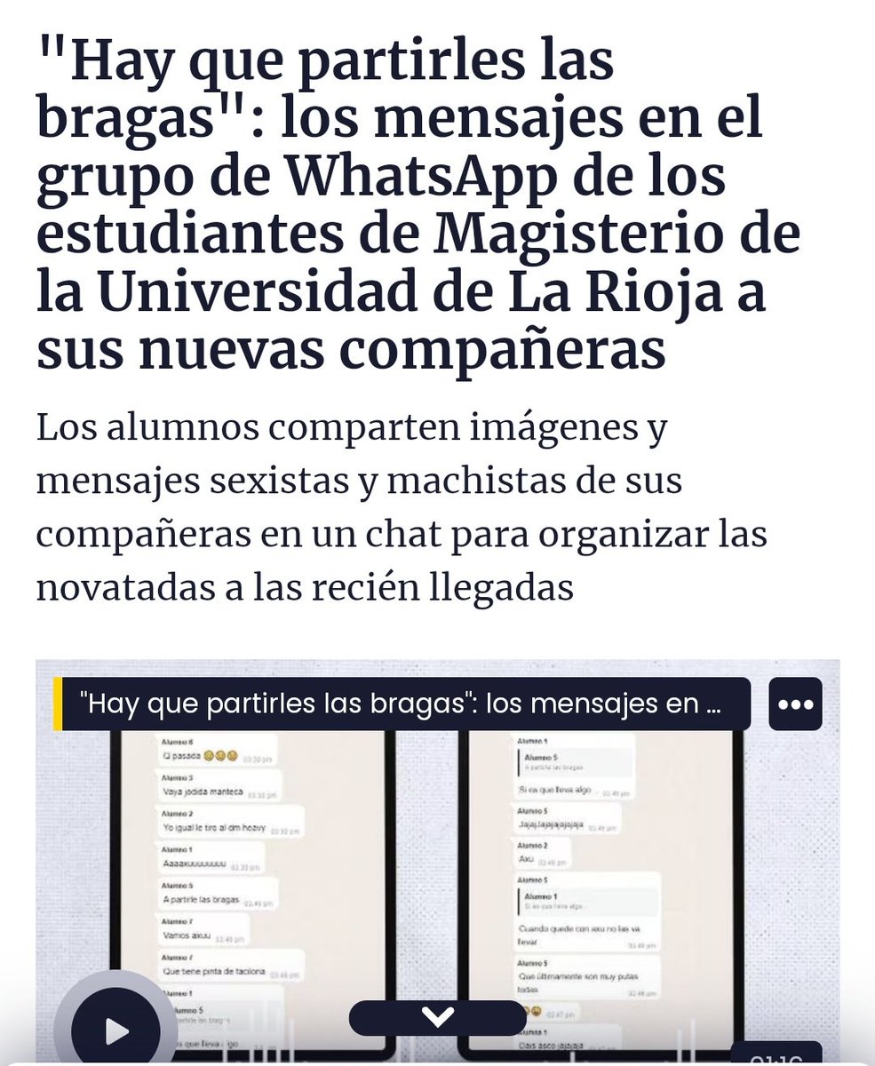 CristianBilba12's tweet photo. "Hay que partirles las bragas"
"Últimamente son muy p*tas todas"
"Espero que las que entren estén buenorras, como un p*to quesito de cabra"
"Parecen facilonas"
"Dile que aquí no se admiten mariquitas"

Machismo y homofobia en un chat de alumnos de....MAGISTERIO. Miedo me da. https://t.co/O54fbR1tWW